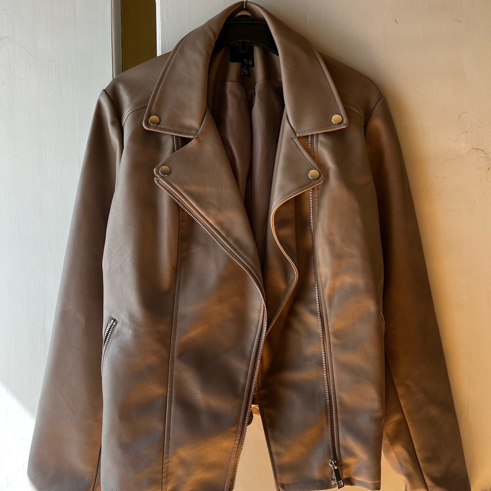 a.n.a Brown Faux Leather Jacket